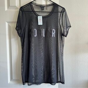 -SOLD- Torrid Black Sheer Mesh No Filter Crewneck Tee Top